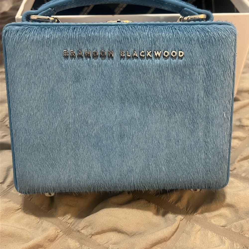 Brandon Blackwood Sky Blue Fur Mini Bag